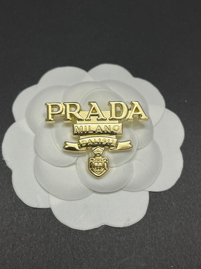 Luxury Prada Silver Brooch pin