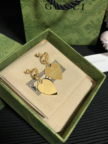 High-End Titanium Steel G-brand Dangle Earrings