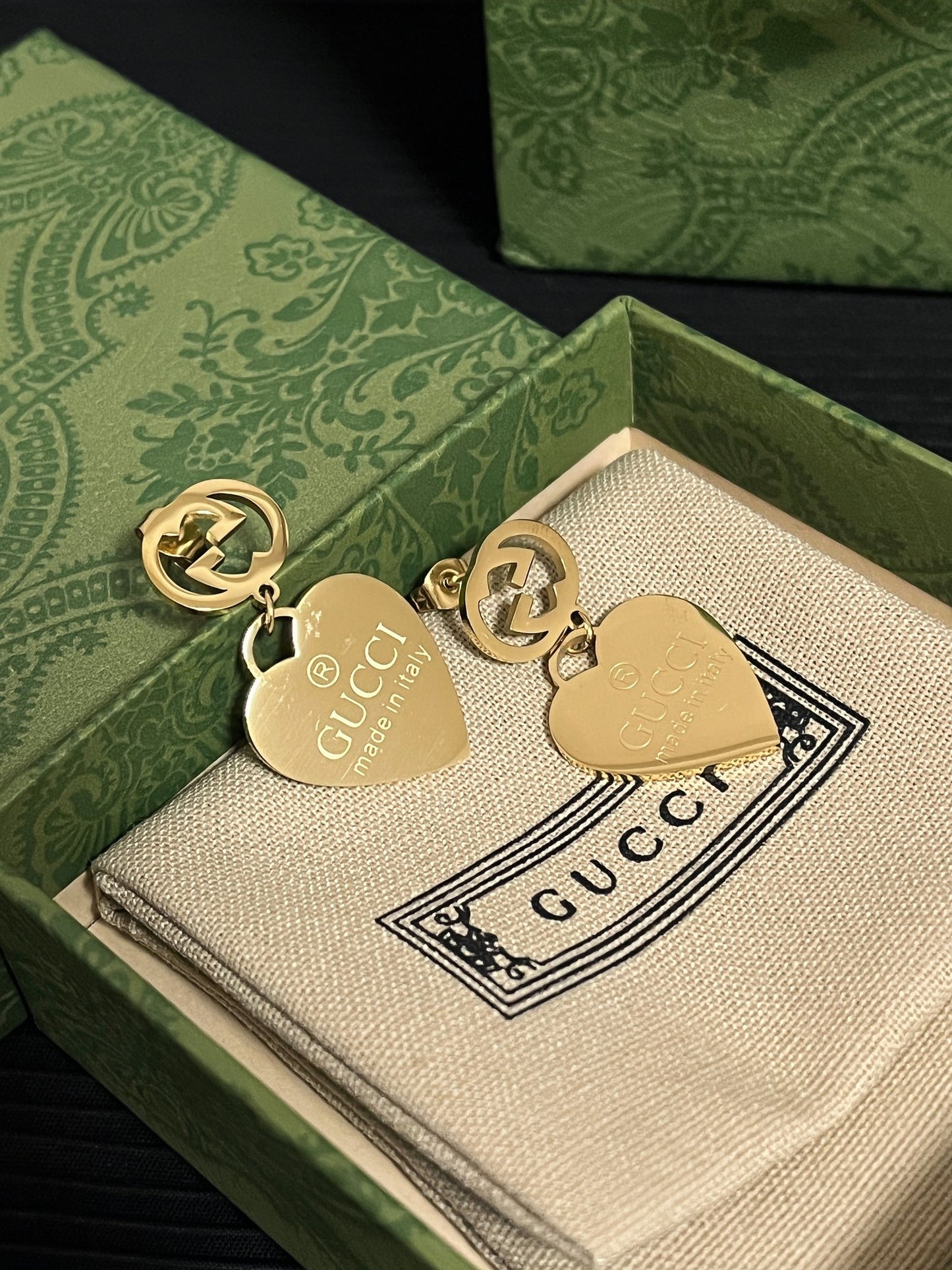 High-End Titanium Steel G-brand Dangle Earrings