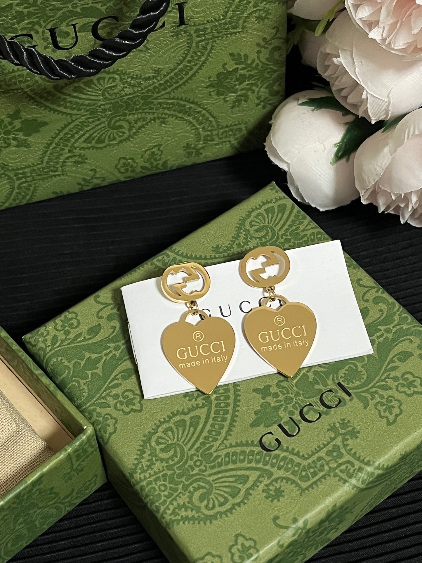 High-End Titanium Steel G-brand Dangle Earrings