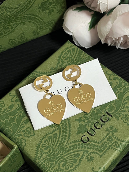 High-End Titanium Steel G-brand Dangle Earrings