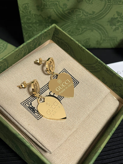 High-End Titanium Steel G-brand Dangle Earrings