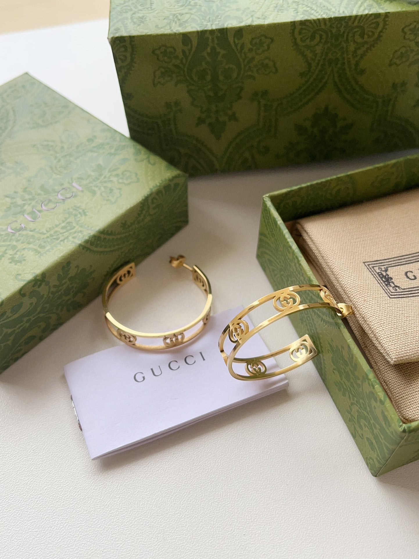 High-End Titanium Steel G-brand Hoop Earrings