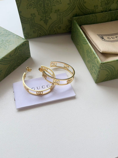 High-End Titanium Steel G-brand Hoop Earrings
