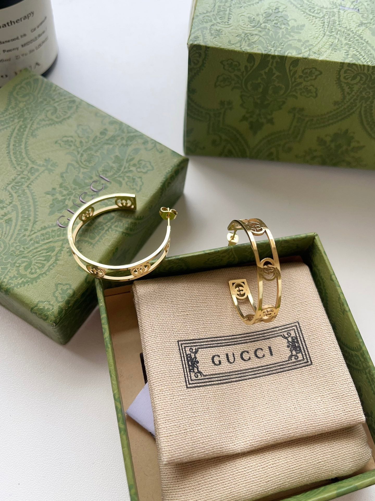 High-End Titanium Steel G-brand Hoop Earrings