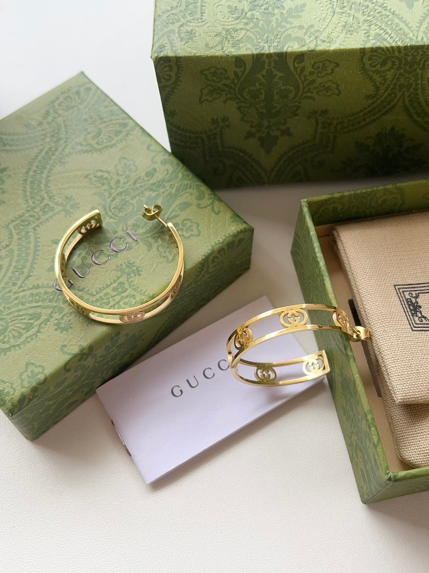 High-End Titanium Steel G-brand Hoop Earrings