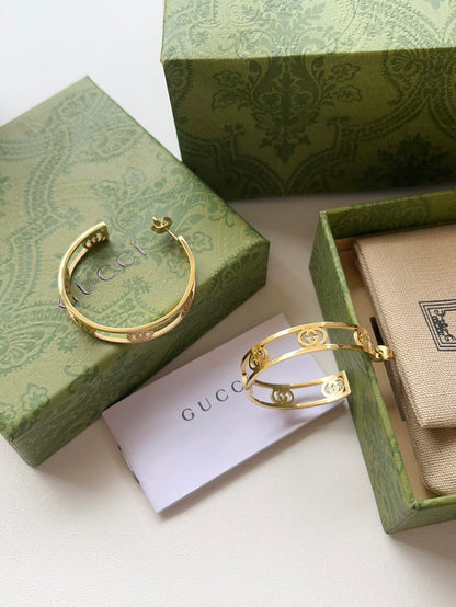High-End Titanium Steel G-brand Hoop Earrings