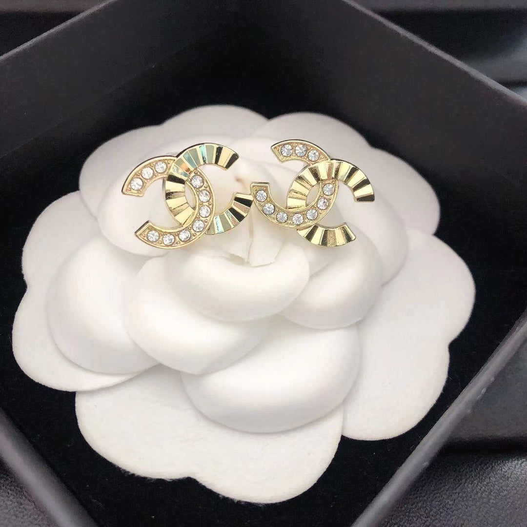 Luxury C.C Inspired detailed Earrings - Gold