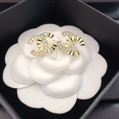 Luxury C.C Inspired detailed Earrings - Gold