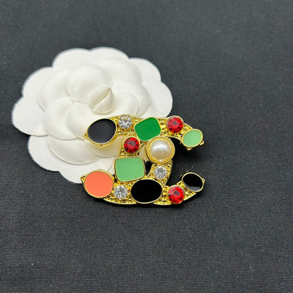 Luxury C.C Detailed Brooch pin