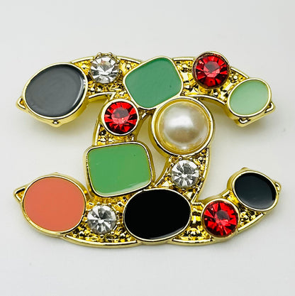 Luxury C.C Detailed Brooch pin