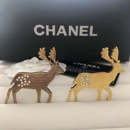Luxury C.C Deer Brooch pin