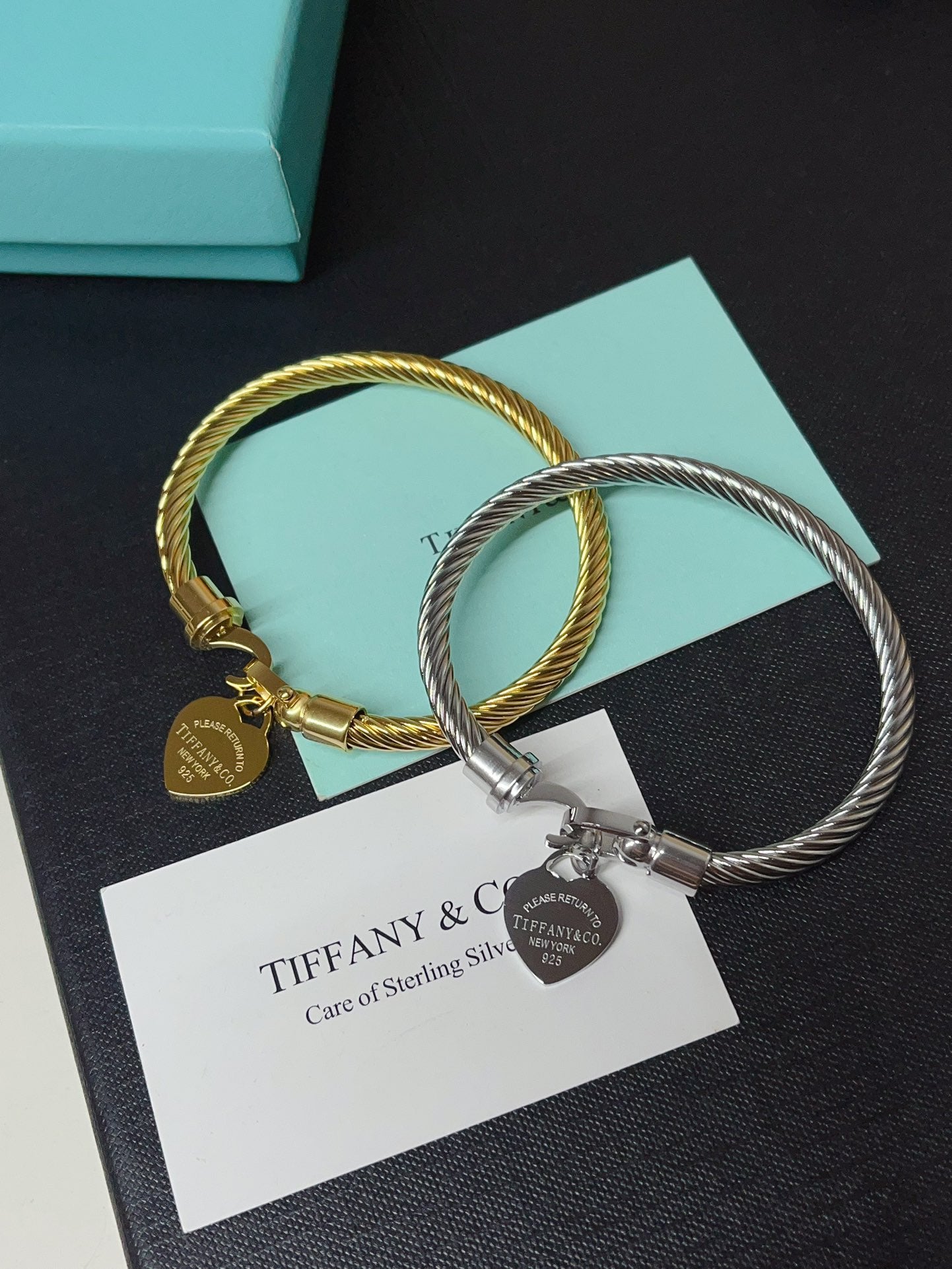 Titanium Steel T-Home Heart-Shaped Bangle