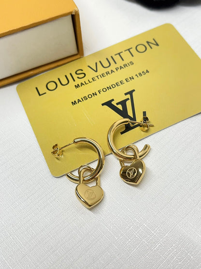 L.V Inspired Titanium Steel Earrings