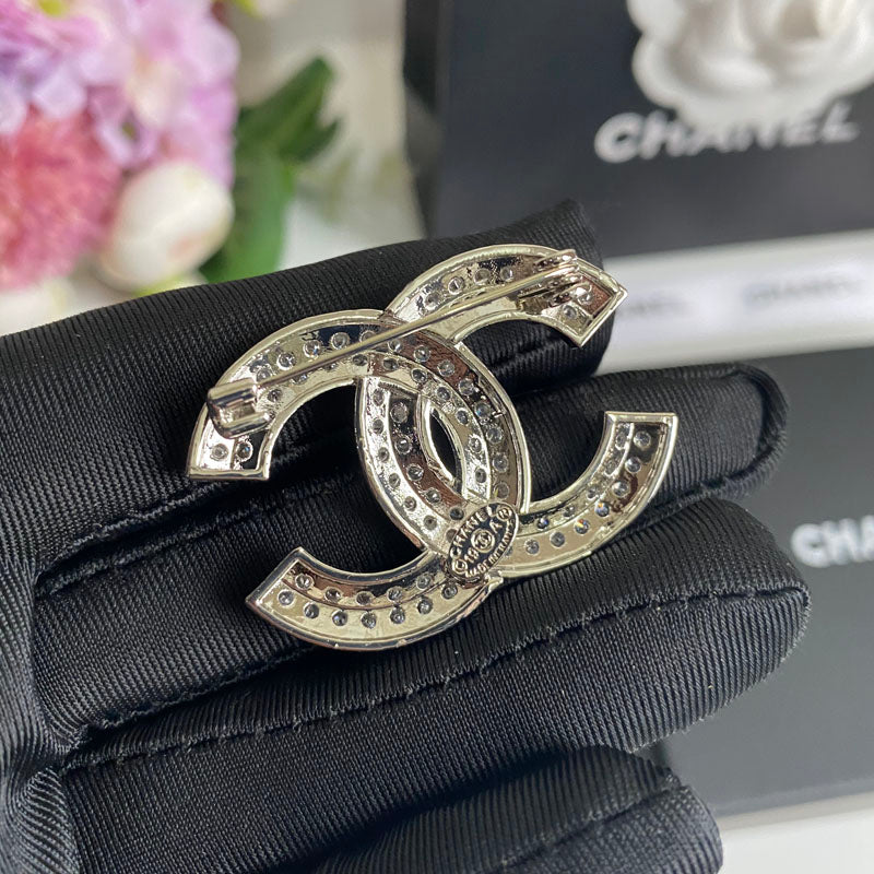 Luxury C.C Silver Brooch pin