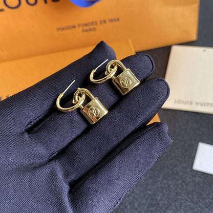 L.V Inspired Padlock Gold plated Earrings
