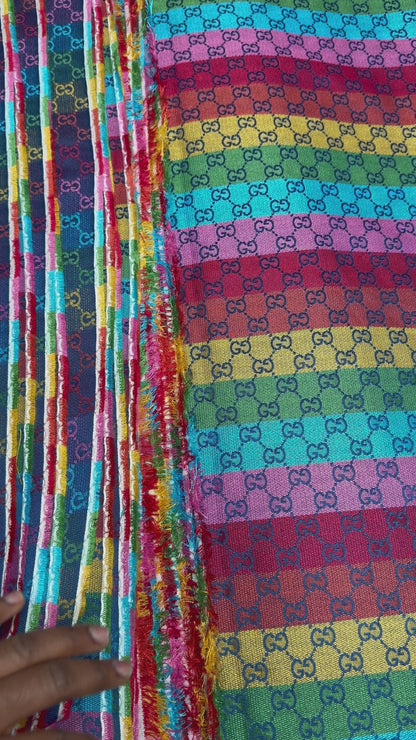 Multi coloured Jacquard G.G fabric
