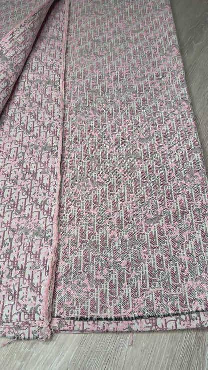 D. Pink Jacquard fabric