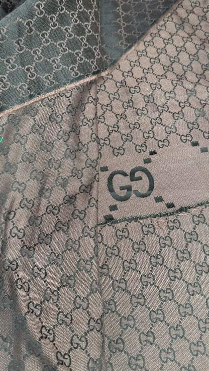 GG Designer Inspired Jacquard Fabric- Chocolate
