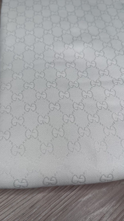 White G.G Jacquard Fabric