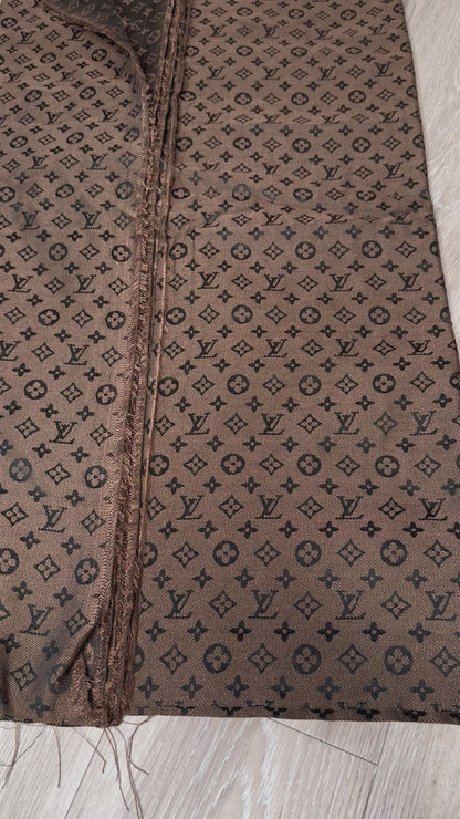 Coffee brown jacquard fabric